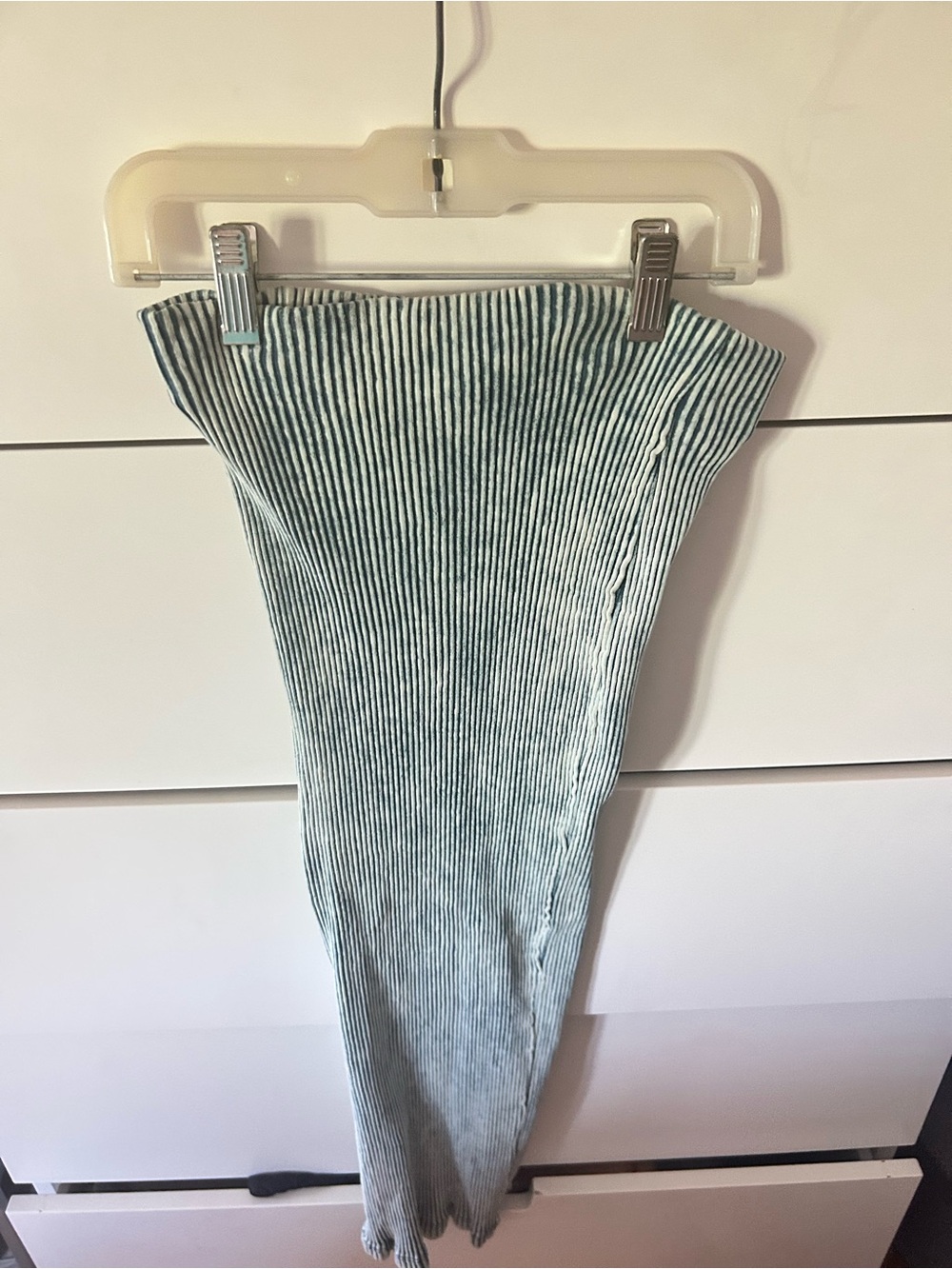 ZARA Ribbed Light Blue Maxi Skirt - Women